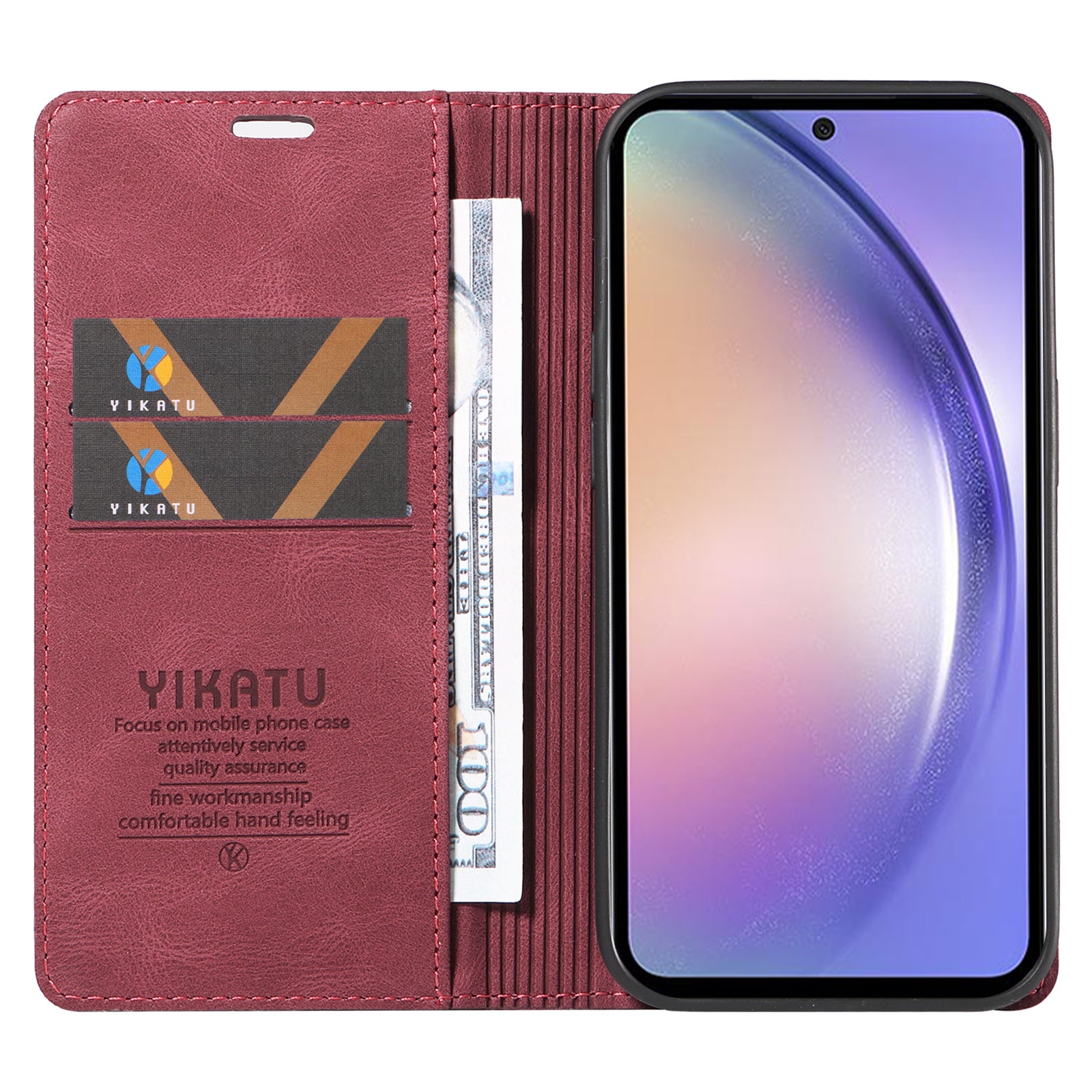 YIKATU YK-004 pro Samsung Galaxy A54 5G Flip Kožený kryt Folio Flip Stojánek na peněženku Pouzdro na telefon YIKATU YK-004 pro Samsung Galaxy A54 5G Flip Kožený kryt Folio Flip Stojánek na peněženku Pouzdro na telefon